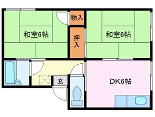 宮町駅 徒歩7分 2階の物件間取画像